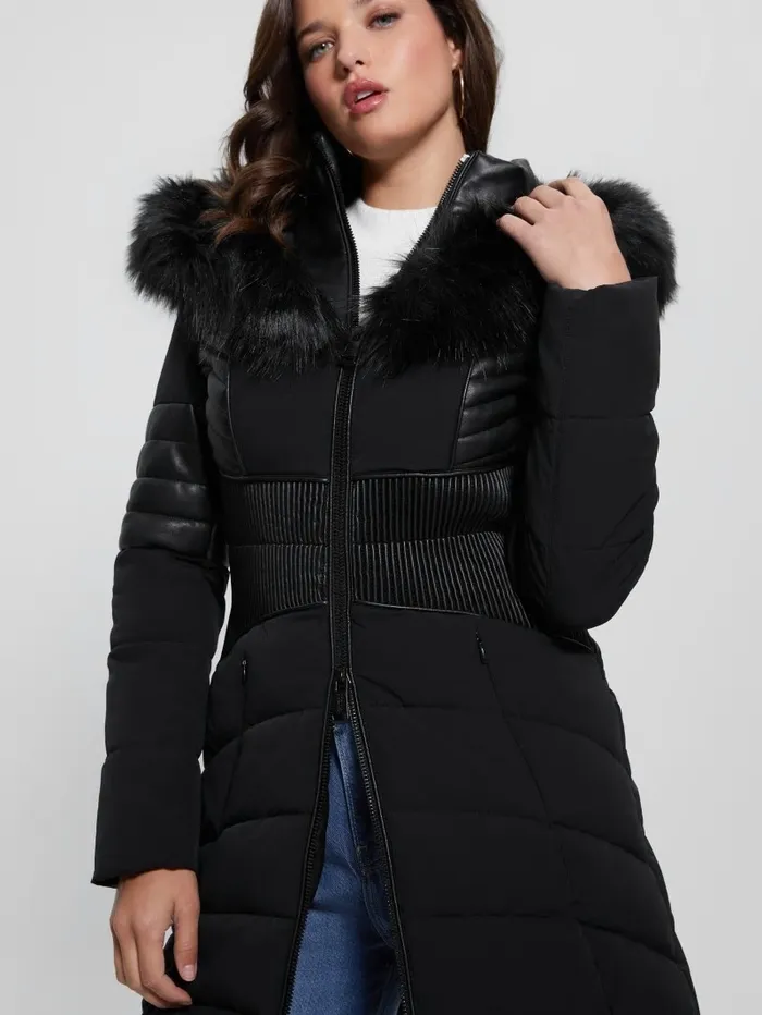 Jackets and Coats GUESS Women Eco Oxana Quilted Jacket Black Jackets and Coats GUESS Women Eco Oxana Quilted Jacket Black