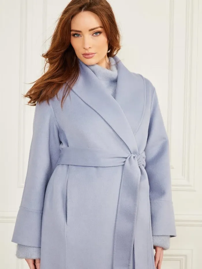 Jackets and Coats GUESS Women Keera WoolBlend Coat Dust Light Blue Jackets and Coats GUESS Women Keera WoolBlend Coat Dust Light Blue