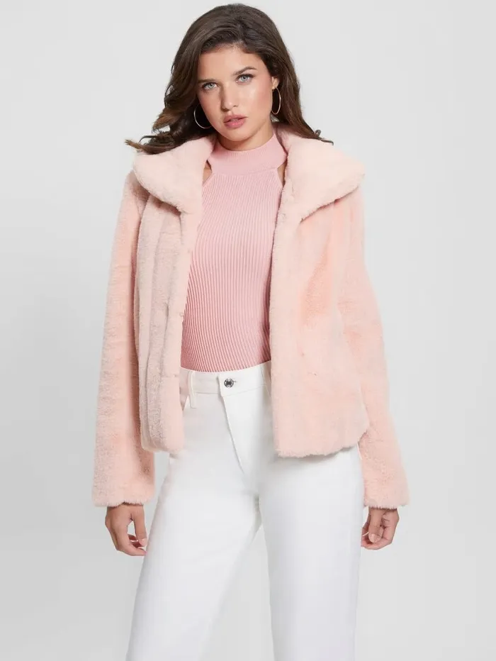 Jackets and Coats GUESS Women Sophy FauxFur Jacket Dolly Pink Jackets and Coats GUESS Women Sophy FauxFur Jacket Dolly Pink