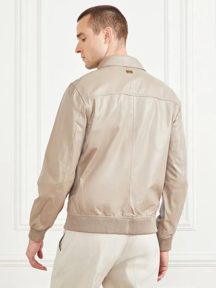 Jackets and Coats Leather Flight Jacket Pasadena Stone 8211 GUESS Men Jackets and Coats Leather Flight Jacket Pasadena Stone 8211 GUESS Men