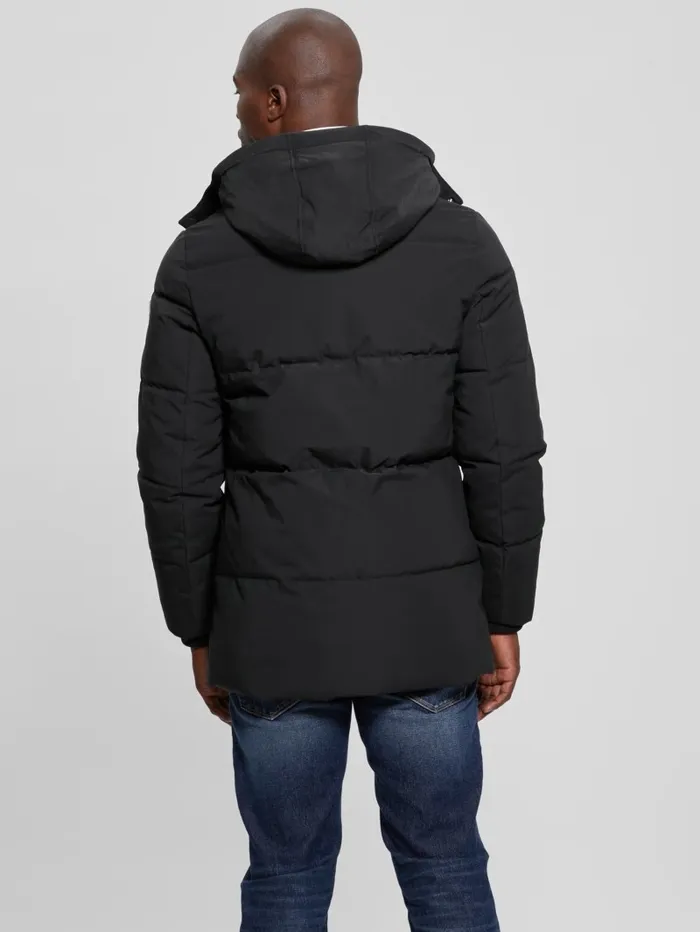 Jackets and Coats Men GUESS Midlength Puffer Jacket Black Jackets and Coats Men GUESS Midlength Puffer Jacket Black