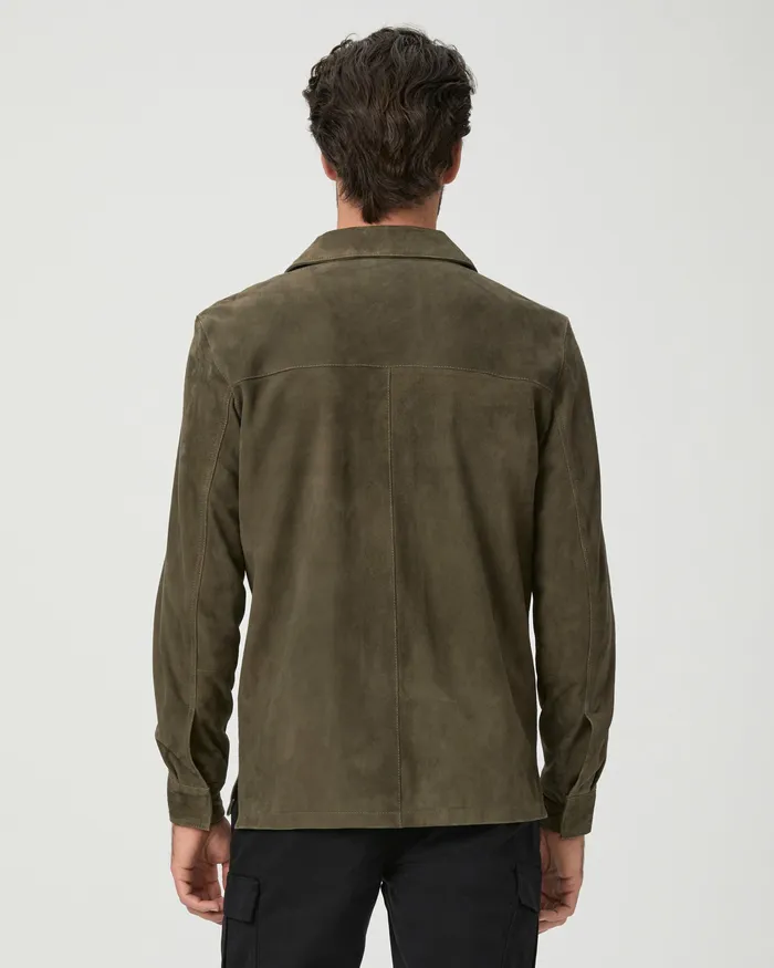 Jackets and Coats Men PAIGE Baltimore Shacket 8211 Soft Olive Suede Jackets and Coats Men PAIGE Baltimore Shacket 8211 Soft Olive Suede