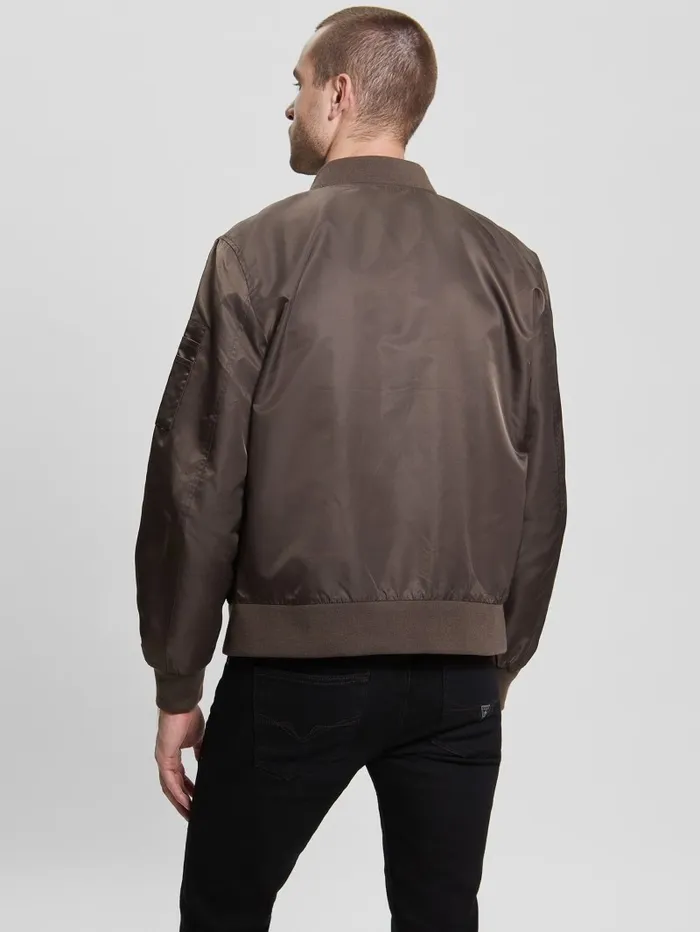 Jackets and Coats Nylon Flight Jacket Carob Chocolate 8211 GUESS Men Jackets and Coats Nylon Flight Jacket Carob Chocolate 8211 GUESS Men