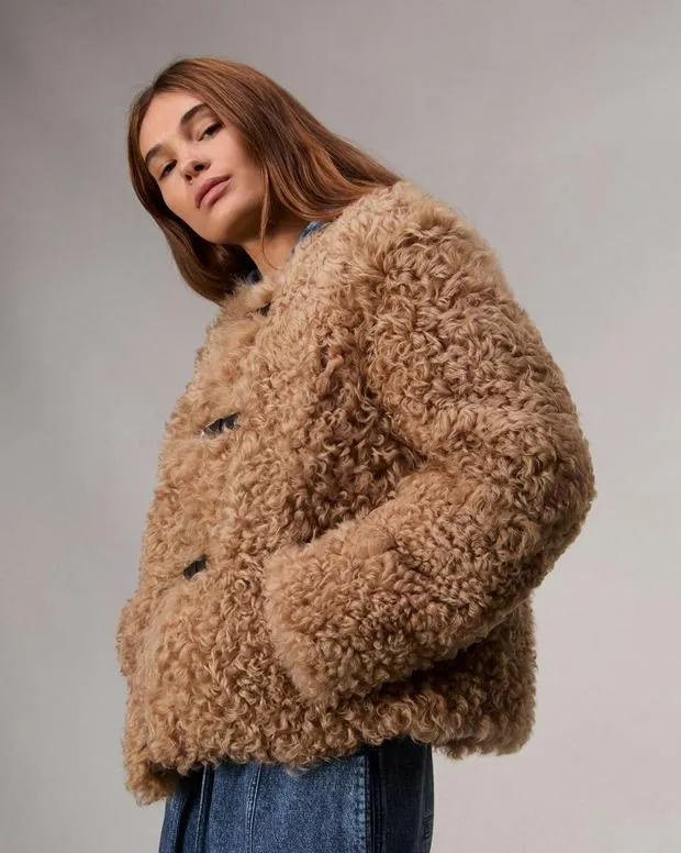 Jackets and Coats rag and bone Women Sabrina Shearling Jacket Light Brown