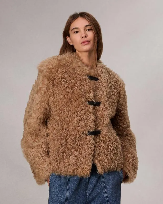 Jackets and Coats rag and bone Women Sabrina Shearling Jacket Light Brown