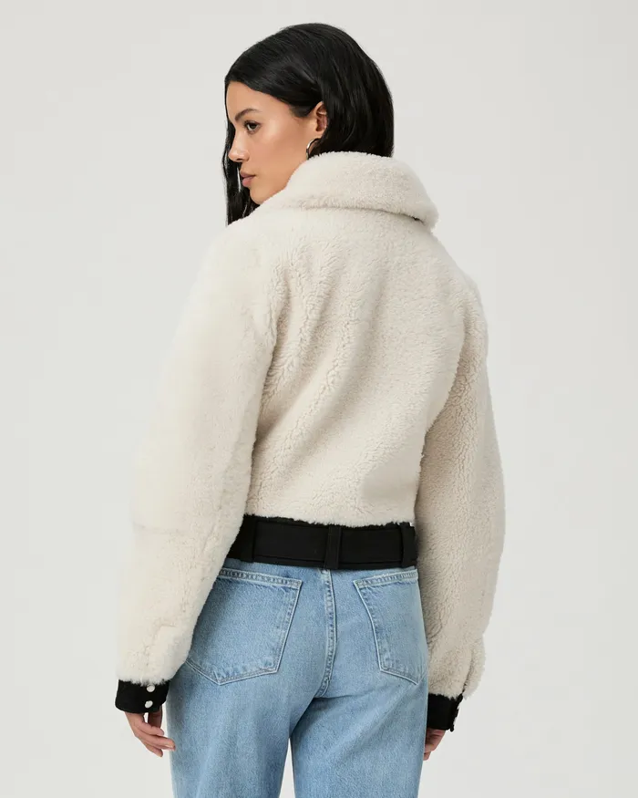 Jackets and Coats Rhone Jacket 8211 EcruBlack Suede PAIGE Women Jackets and Coats Rhone Jacket 8211 EcruBlack Suede PAIGE Women