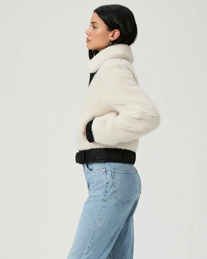 Jackets and Coats Rhone Jacket 8211 EcruBlack Suede PAIGE Women Jackets and Coats Rhone Jacket 8211 EcruBlack Suede PAIGE Women