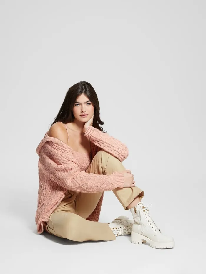 Jackets and Coats Women GUESS Chiba FullZip Sweater Smooth Pink Jackets and Coats Women GUESS Chiba FullZip Sweater Smooth Pink