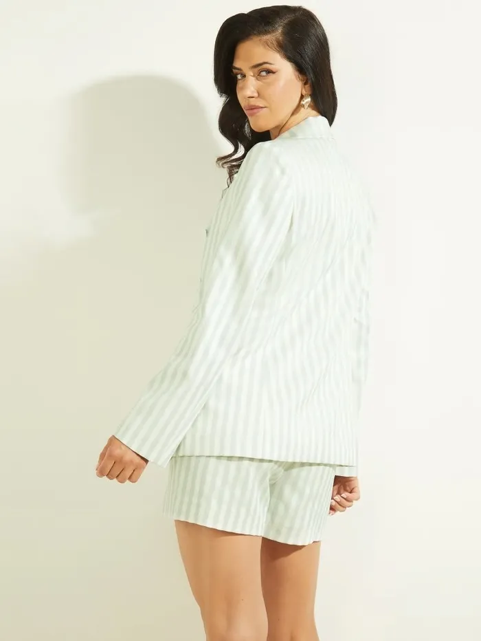 Jackets and Coats Women GUESS Martina Striped Blazer Peaceful Sky Stripes Jackets and Coats Women GUESS Martina Striped Blazer Peaceful Sky Stripes