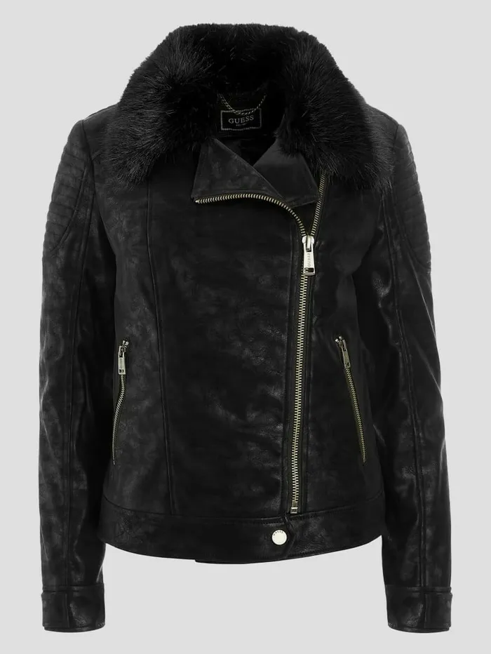Jackets and Coats Women GUESS Olivia Moto Jacket Black