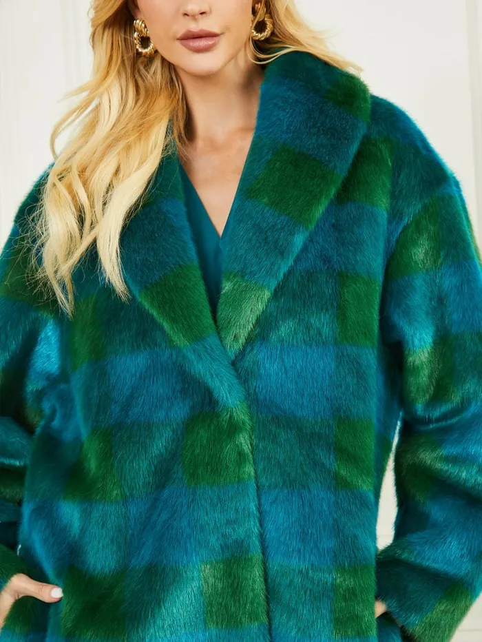 Jackets and Coats Women GUESS Rochelle Coat Green And Bermuda Blue Bi Jackets and Coats Women GUESS Rochelle Coat Green And Bermuda Blue Bi
