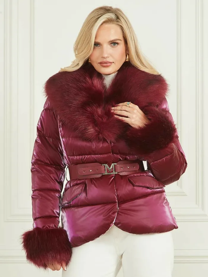 Jackets and Coats Women Nausicaa Puffer Jacket Purple Petal Multi GUESS