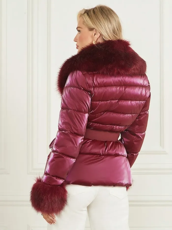 Jackets and Coats Women Nausicaa Puffer Jacket Purple Petal Multi GUESS