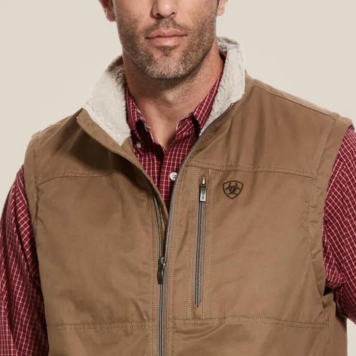Jackets and Vests Men Ariat Grizzly Canvas Vest Cub Jackets and Vests Men Ariat Grizzly Canvas Vest Cub
