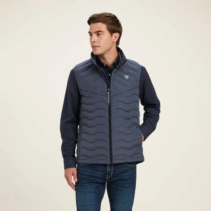 Jackets and Vests Men Ariat Ideal Down Vest Charcoal Heather