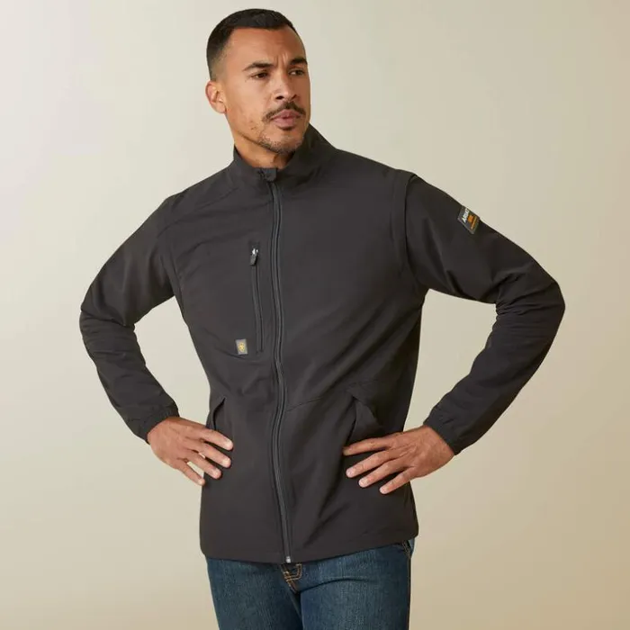 Jackets and Vests Men Ariat Rebar Weatherproof Convertible Jacket Black