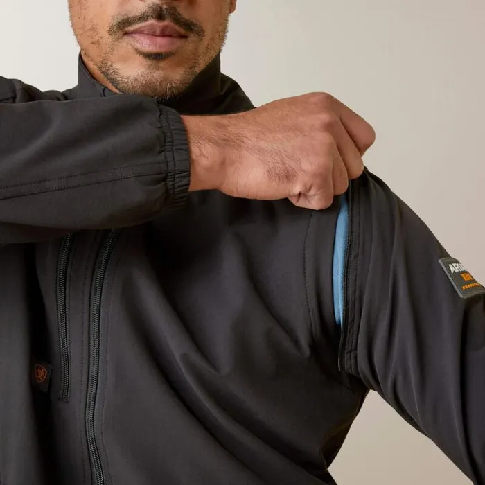 Jackets and Vests Men Ariat Rebar Weatherproof Convertible Jacket Black