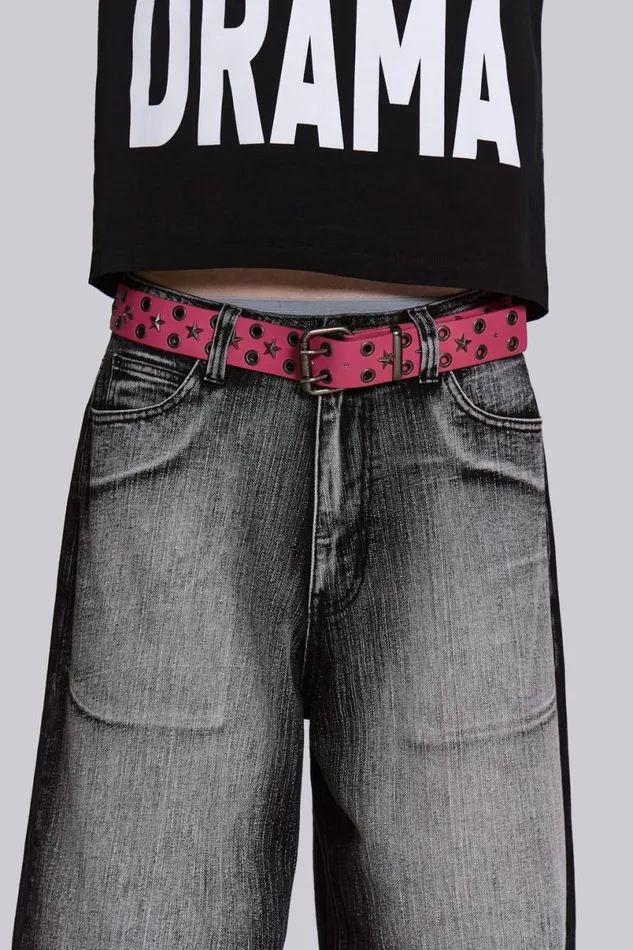 Jaded London Accessories Men Pink Asta Belt Pink