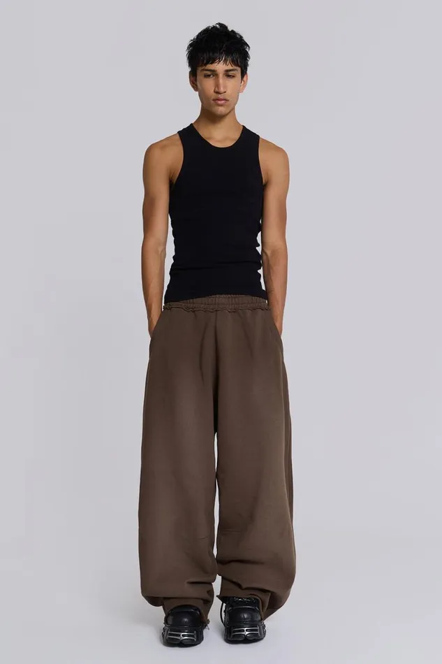 Jaded London Baggy Joggers and Sweatpants WomenUnisex Brown Baggy Monster Joggers Brown