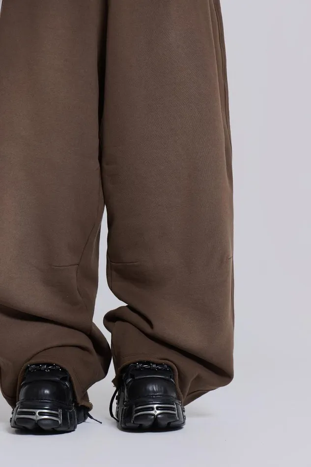 Jaded London Baggy Joggers and Sweatpants WomenUnisex Brown Baggy Monster Joggers Brown