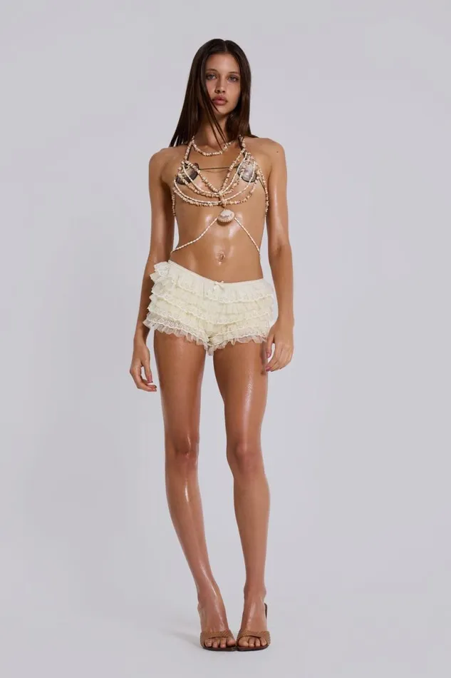 Jaded London Bikini Tops Women Ona Natural Shell Bra Top Shell