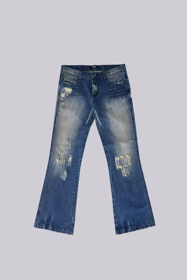 Jaded London Bootcut Jeans Men Metal Bootcut Jeans Blue