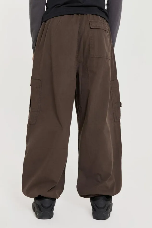 Jaded London Cargo Pants Men Brown Parachute Cargo Pants Brown