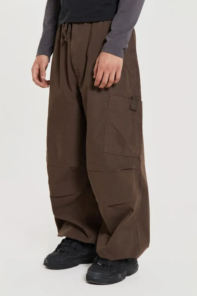 Jaded London Cargo Pants Men Brown Parachute Cargo Pants Brown