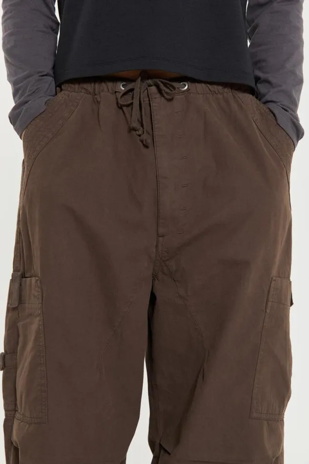 Jaded London Cargo Pants Men Brown Parachute Cargo Pants Brown