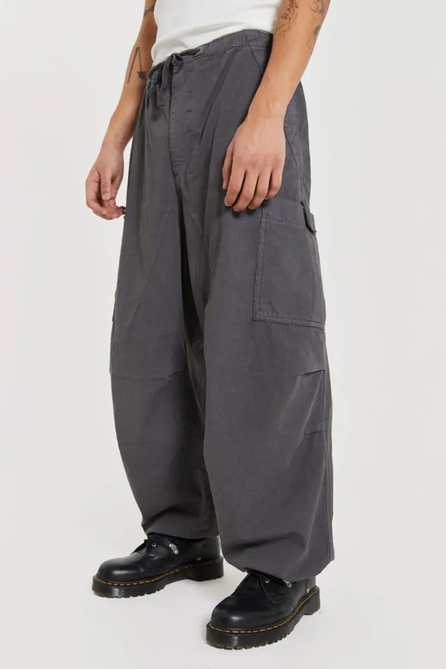 Jaded London Cargo Pants Men Vintage Grey Parachute Cargo Pants Grey