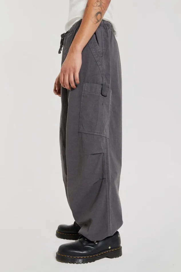 Jaded London Cargo Pants Men Vintage Grey Parachute Cargo Pants Grey