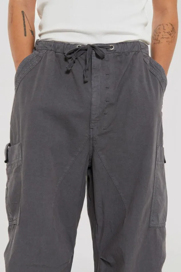 Jaded London Cargo Pants Men Vintage Grey Parachute Cargo Pants Grey