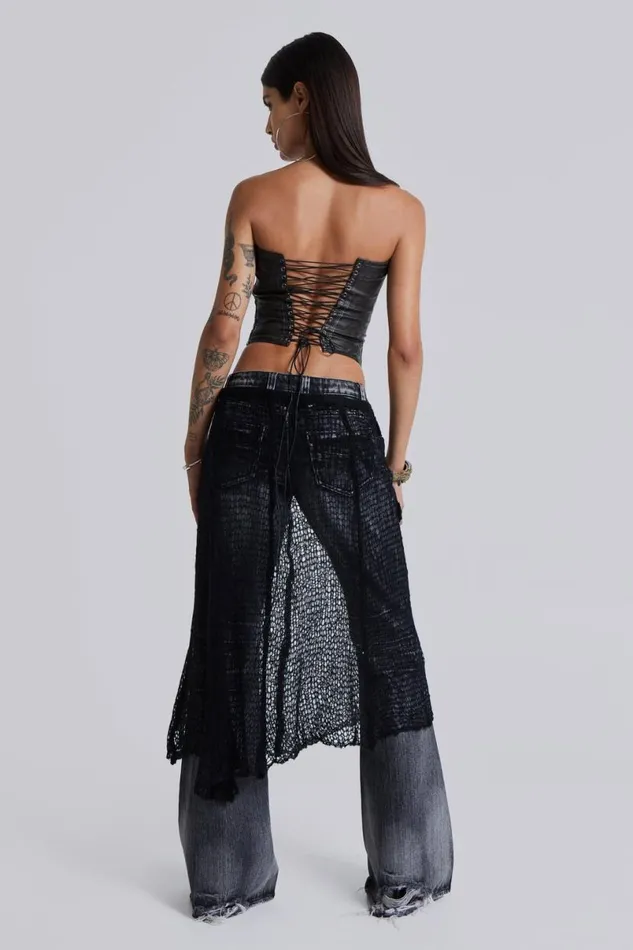 Jaded London CoOrds Women Ash Faux Leather Corset Black