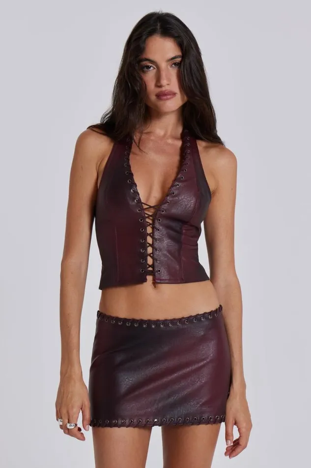 Jaded London CoOrds Women Lynx Faux Leather Corset Top Multi