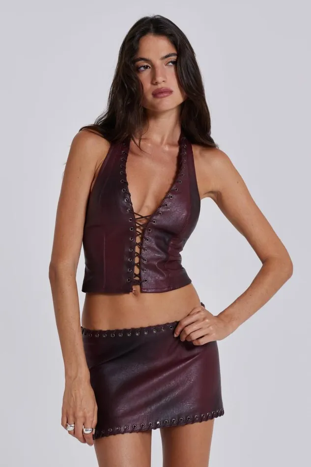 Jaded London CoOrds Women Lynx Faux Leather Corset Top Multi