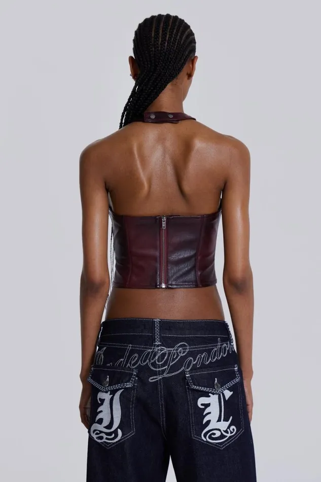 Jaded London CoOrds Women Lynx Faux Leather Corset Top Multi