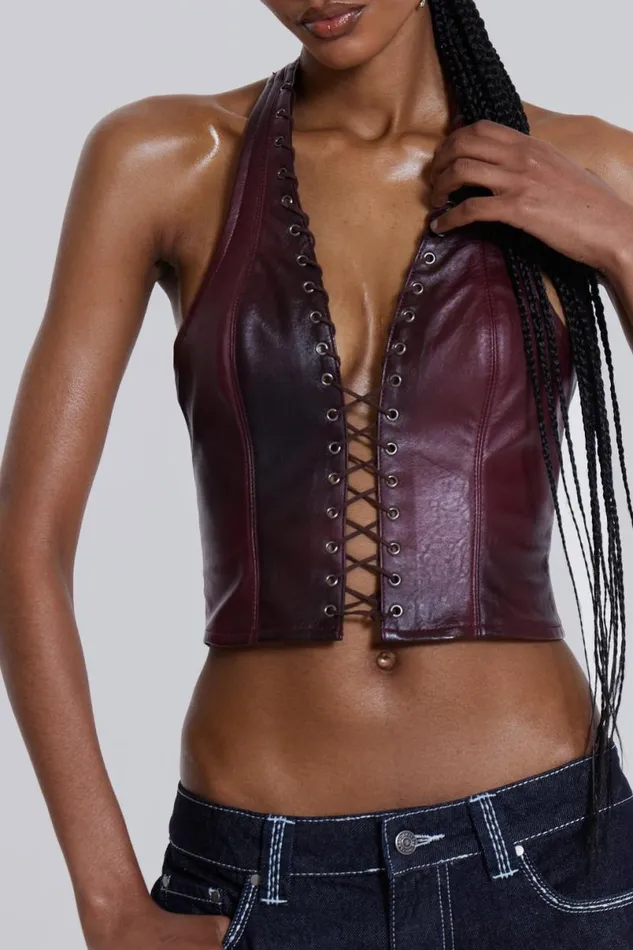 Jaded London CoOrds Women Lynx Faux Leather Corset Top Multi