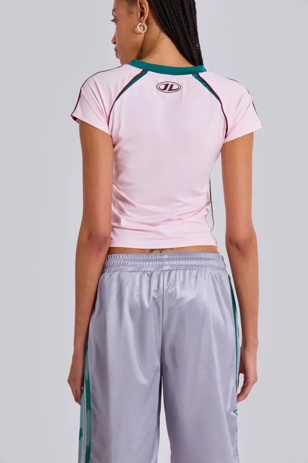Jaded London CoOrds Women Pink No13 Football Baby Tee Pink