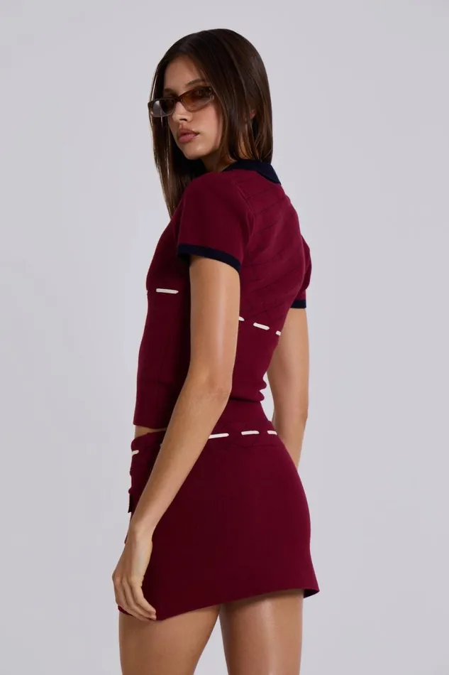 Jaded London CoOrds Women Scarlett Knit Top Red