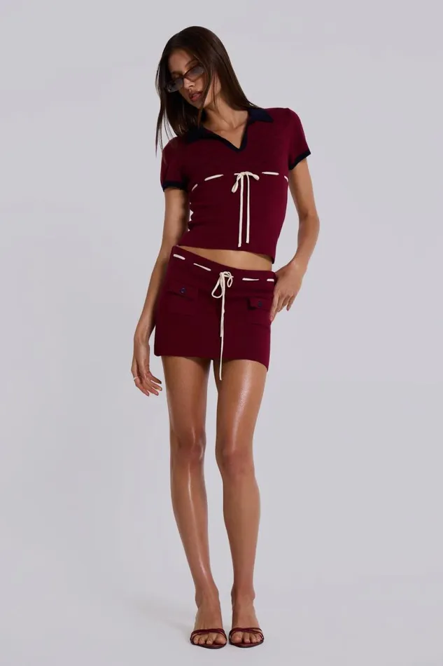 Jaded London CoOrds Women Scarlett Knit Top Red