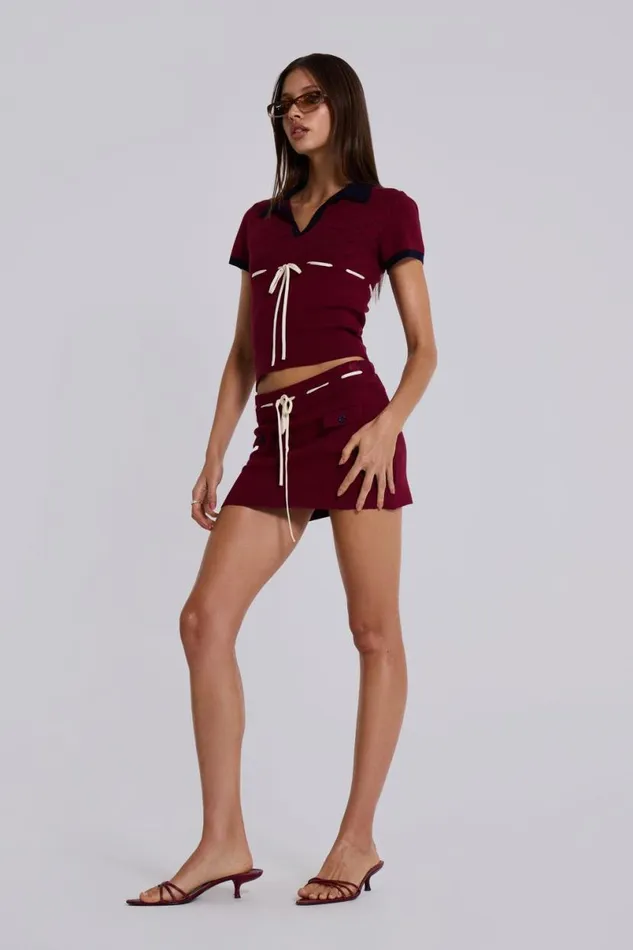 Jaded London CoOrds Women Scarlett Knit Top Red