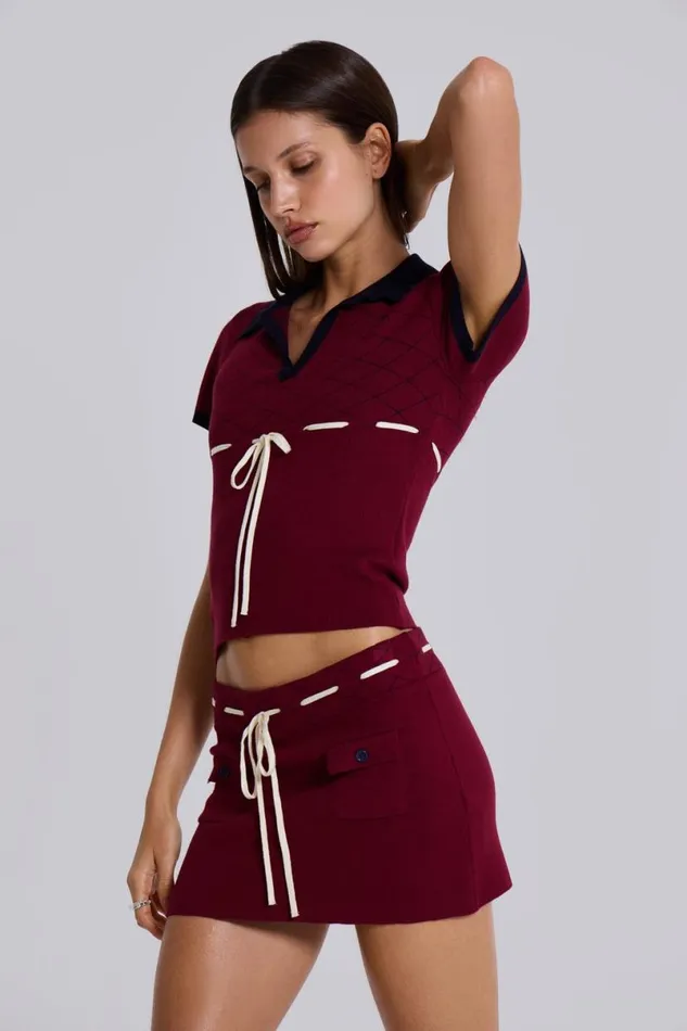 Jaded London CoOrds Women Scarlett Knit Top Red