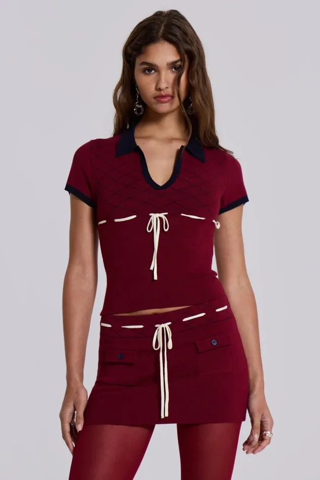 Jaded London CoOrds Women Scarlett Knit Top Red