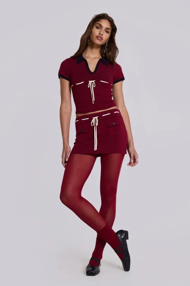 Jaded London CoOrds Women Scarlett Knit Top Red