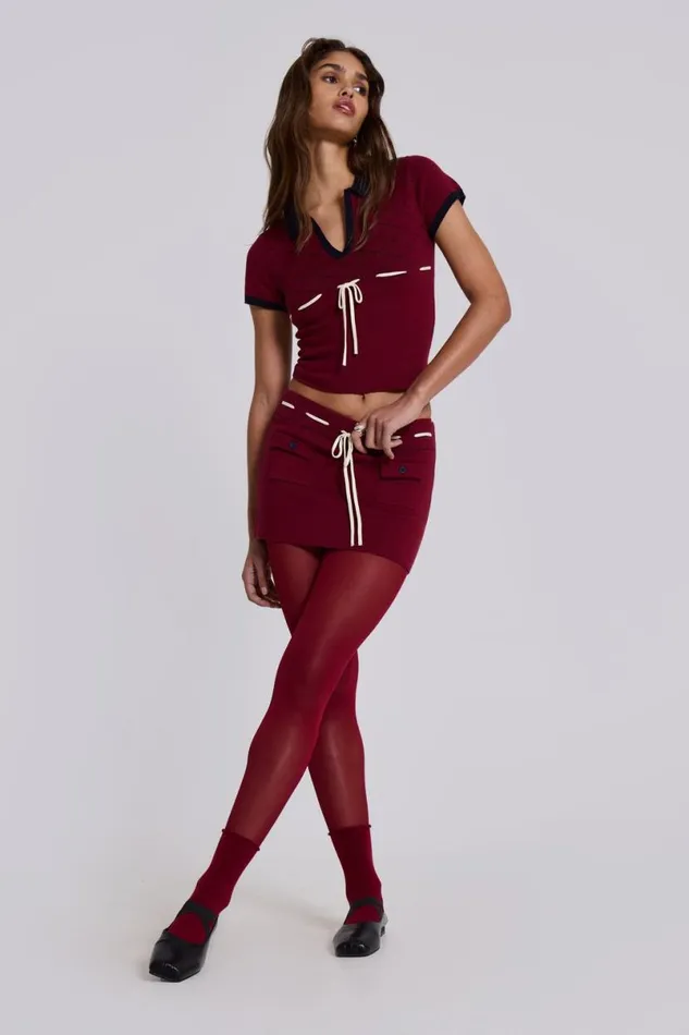 Jaded London CoOrds Women Scarlett Knit Top Red