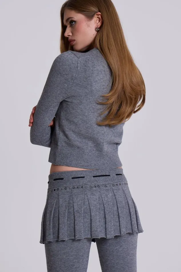 Jaded London CoOrds Women WFH Studded Cardigan Grey