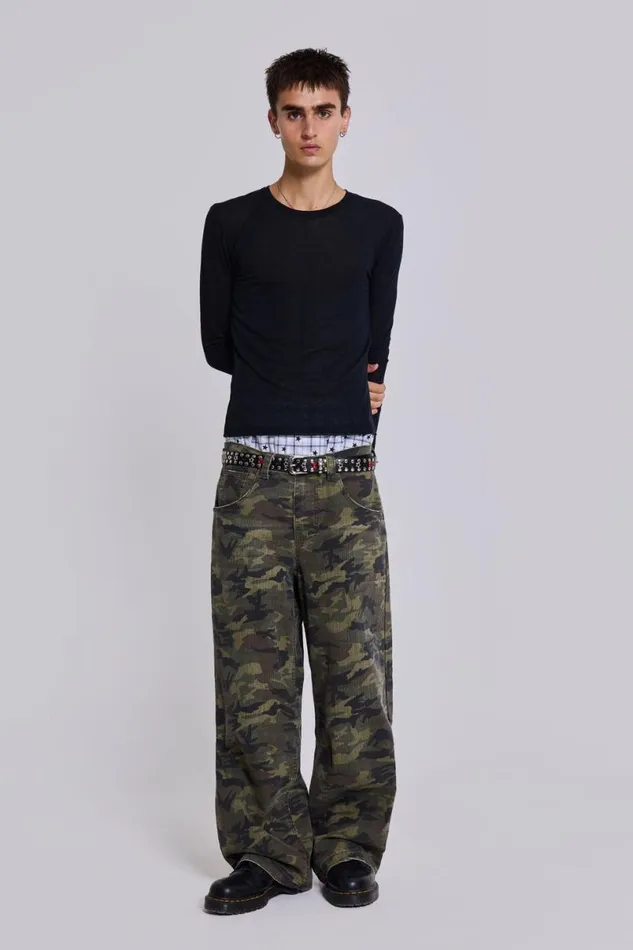Jaded London Colossus Jeans Men Camo Colossus Baggy Jeans Green