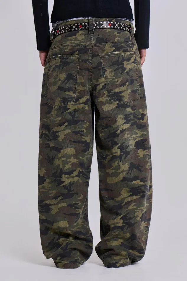 Jaded London Colossus Jeans Men Camo Colossus Baggy Jeans Green