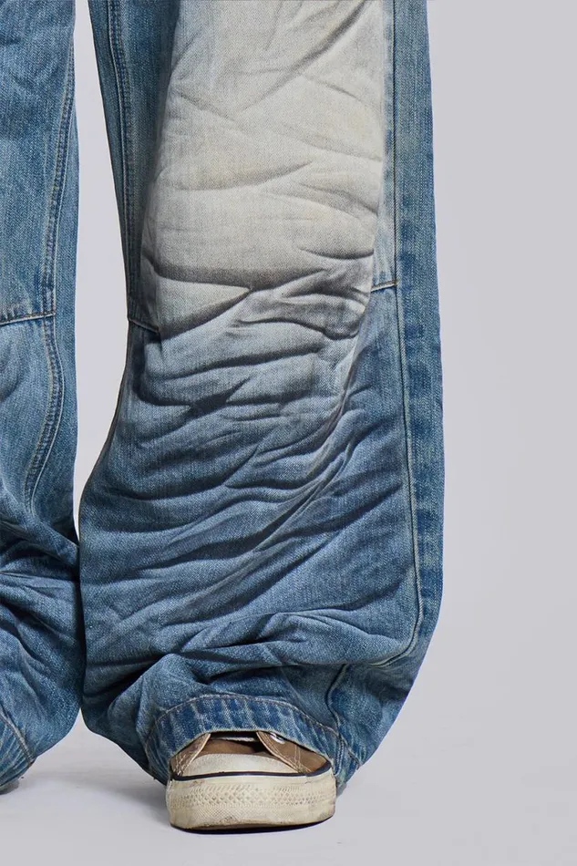 Jaded London Colossus Jeans Men Whisker Colossus Jeans Blue