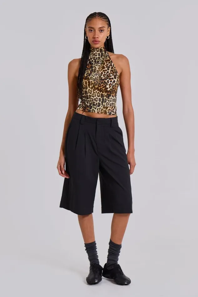 Jaded London Crop Tops Women Leopard Zene Backless Top Multi
